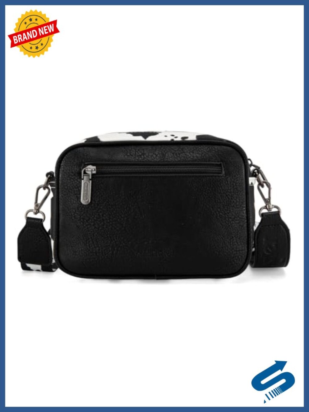 Vegan Leather Crossbody Bag Multi Pocket Wallet Purse with Adjustable Strap - Picture 4 of 6